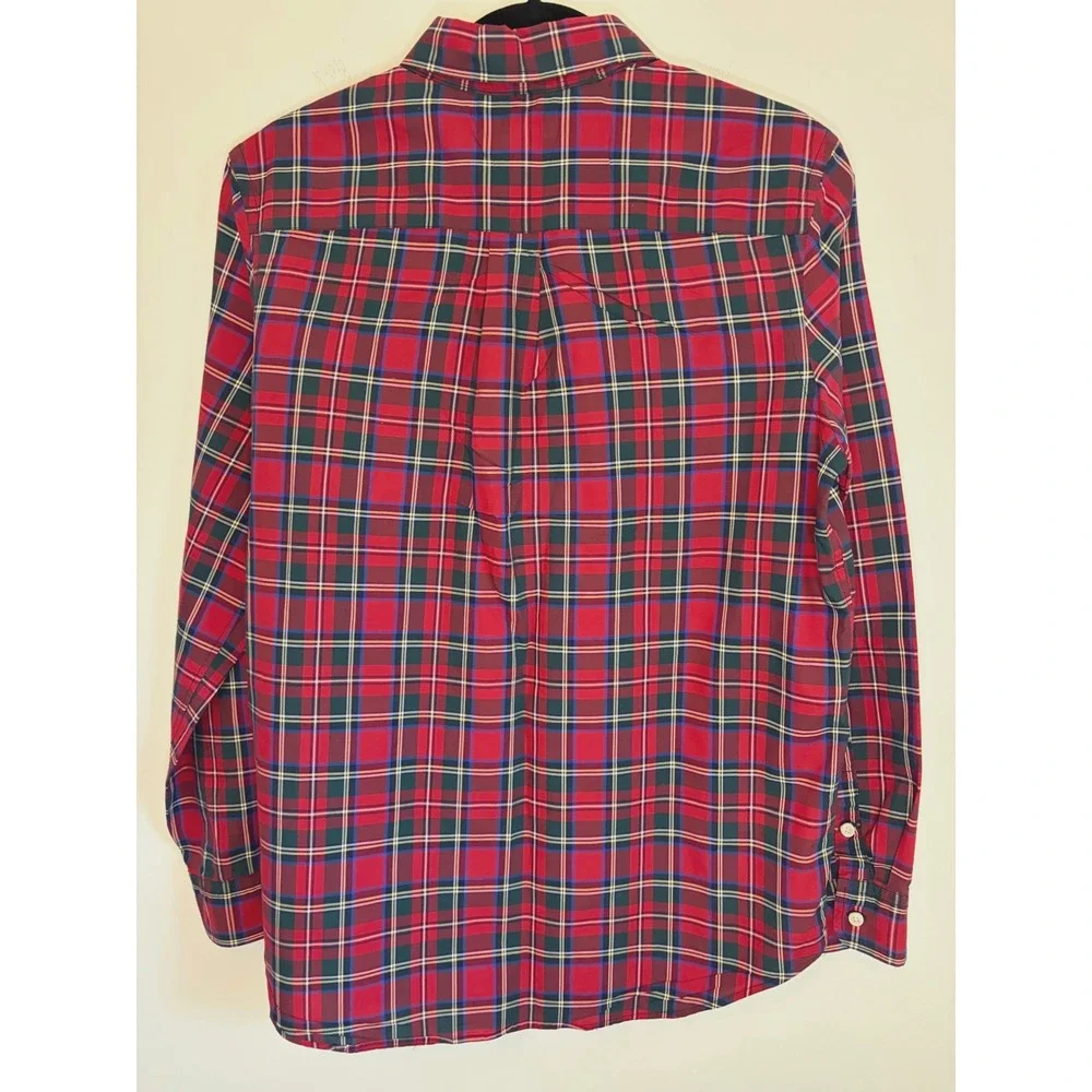 Ralph Lauren Boys XL 18-20 Red Plaid Cotton Button Down Shirt Long Sleeve Tartan